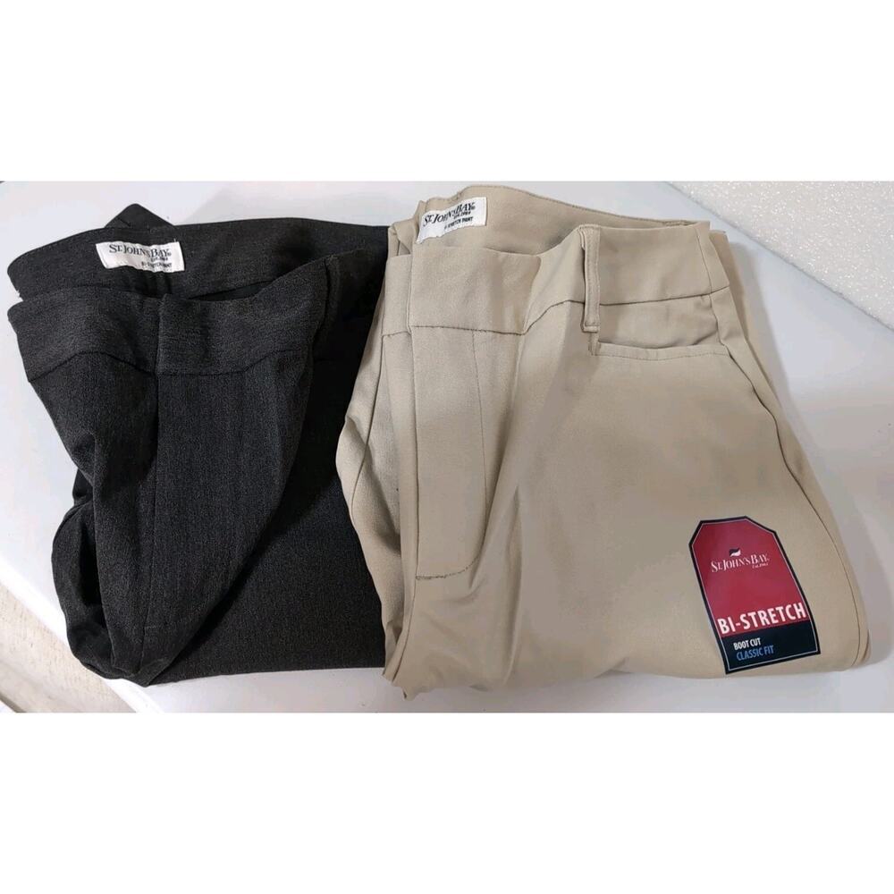 St.Johns Bay Bi-Stretch Bootcut Dress Pants Bundle Of 2 Women's 12 Capsule(995)